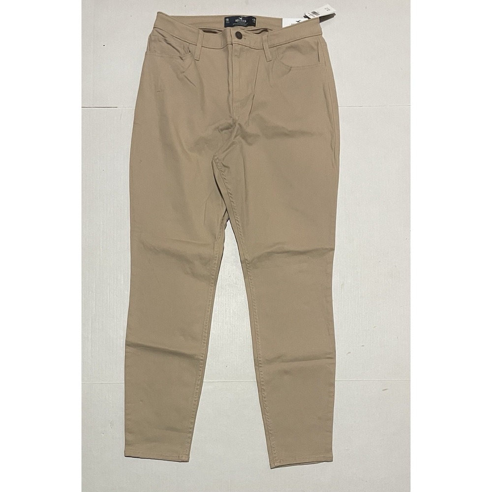 Hollister Pants Womens 11 Regular Curvy High Rise Super Skinny Khaki Tan Stretch